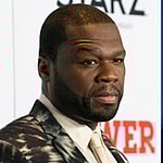 Photo collage of 50 Cent and Donald Trump