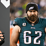 Taylor Swift and Jason Kelce banner