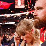 Taylor Swift and Travis Kelce at the Super Bowl