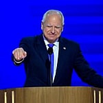 Taylor Swift and Tim Walz border