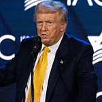 Olivia Rodrigo (left) Donald Trump (right)