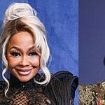 Side by side of Phaedra Parks and Chanel Ayan posing on the red carpet.