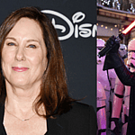 Kathleen Kennedy and Darth Vader from Star Wars