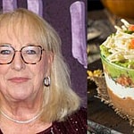 Donna Kelce (left) Seven layer dip (right)