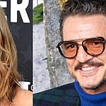 Jennifer Aniston (left) Pedro Pascal (right)