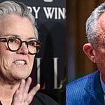 A photo collage of Rosie O'Donnell and RFK Jr.