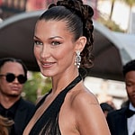Bella Hadid at L'Amour Ouf" (Beating Hearts) Red Carpet at the 77th annual Cannes Film Festival