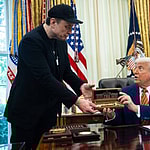 Elon Musk and Donald Trump at the Oval Office