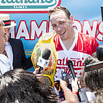Joey Chestnut at Nathans Famous International Hot Dog Eating Contest