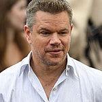 Matt Damon arrives for Oppenheimer photocall at Trafalgar Square, London