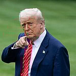 President Donald J Trump departs the White House