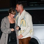 Taylor Swift and Travis Kelce attend the SNL afterparty in New York