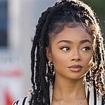Skai Jackson Steps Out in Striped Pant Suit for Dinner at Katana