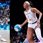 Photo collage of Sabrina Ionescu and Angel Reese.