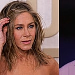 A photo collage of Jennifer Aniston and Brad Pitt