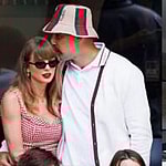 Photo collage of Travis Kelce and Taylor Swift, and Kayla Nicole