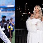 Photo collage of Angel Reese and Shedeur Sanders.