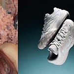 Photo collage of Angel Reese and her signature shoe.