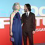 Alexandra Grant and Keanu Reeves attend Lionsgate's 'Good Fortune' New York Screening