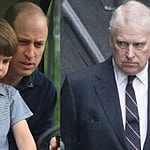 Prince Louis and Prince William, Prince Andrew photo collage
