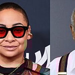 Photo collage of Raven Symone and Bill Cosby.
