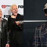 A photo collage of Green Day, Bad Bunny,