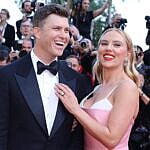Colin Jost and Scarlett Johansson red carpet