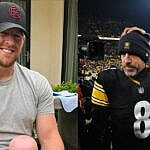 Photo collage of JJ Watt, Mike Tomlin, and Aaron Rodgers.
