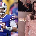 Photo collage of Hailee Steinfeld and Josh Allen.