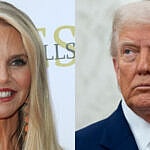 A photo collage of Christie Brinkley and Donald Trump
