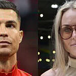 A photo collage of Cristiano Ronaldo and Lindsey Vonn