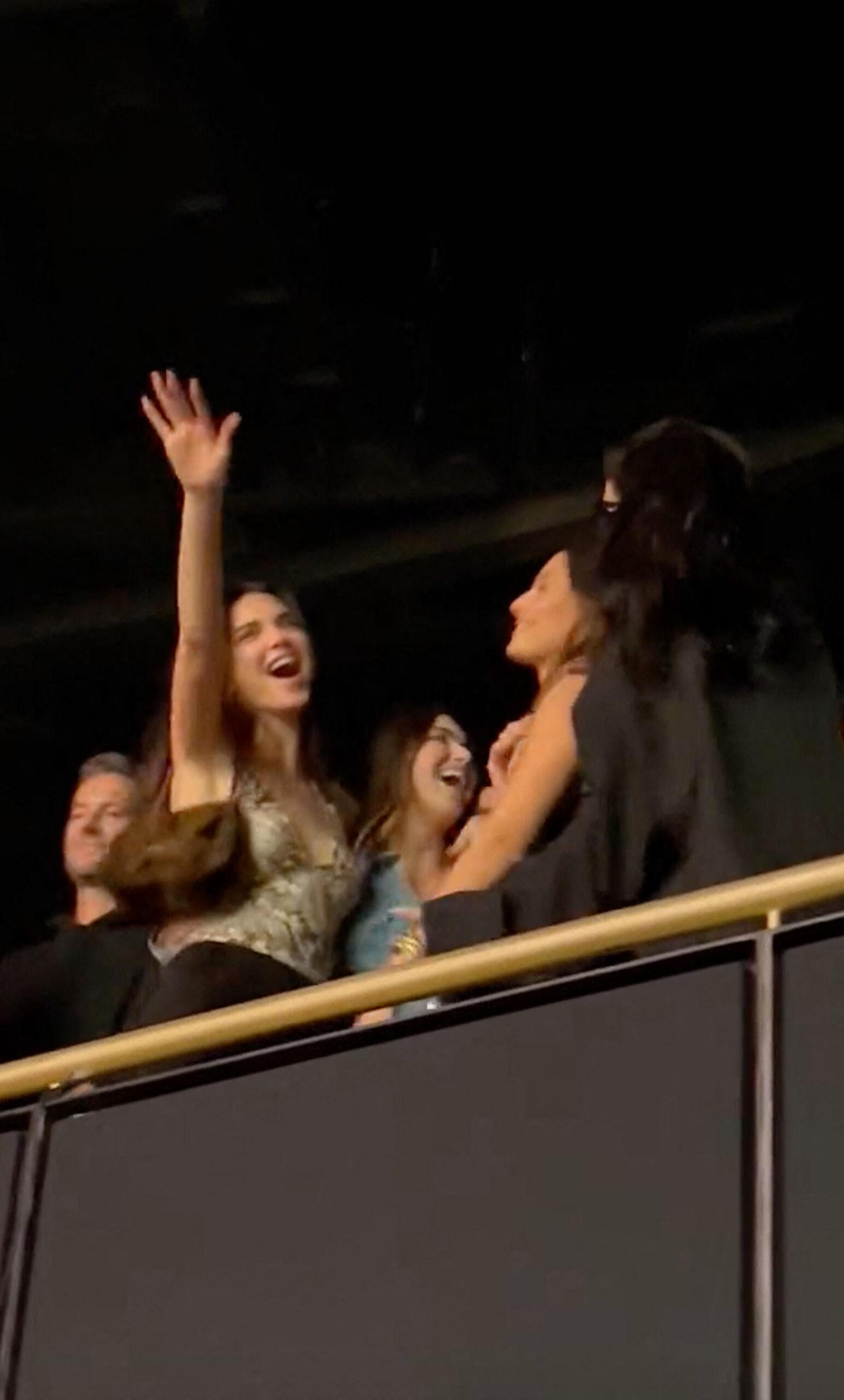 Kendall Jenner supports her ex Harry Styles as she dances with sister Kylie and friend Hailey Bieber at his LA concert on November 14