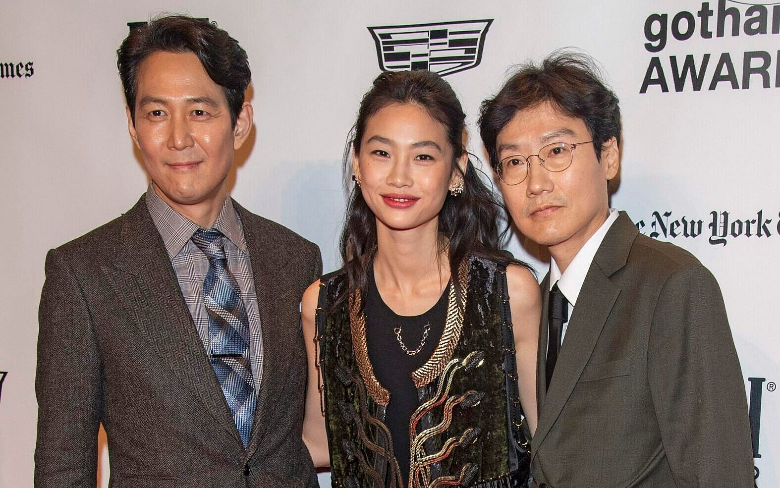 Lee Jung-jae, Jung Ho-yeon and Hwang Dong-hyuk