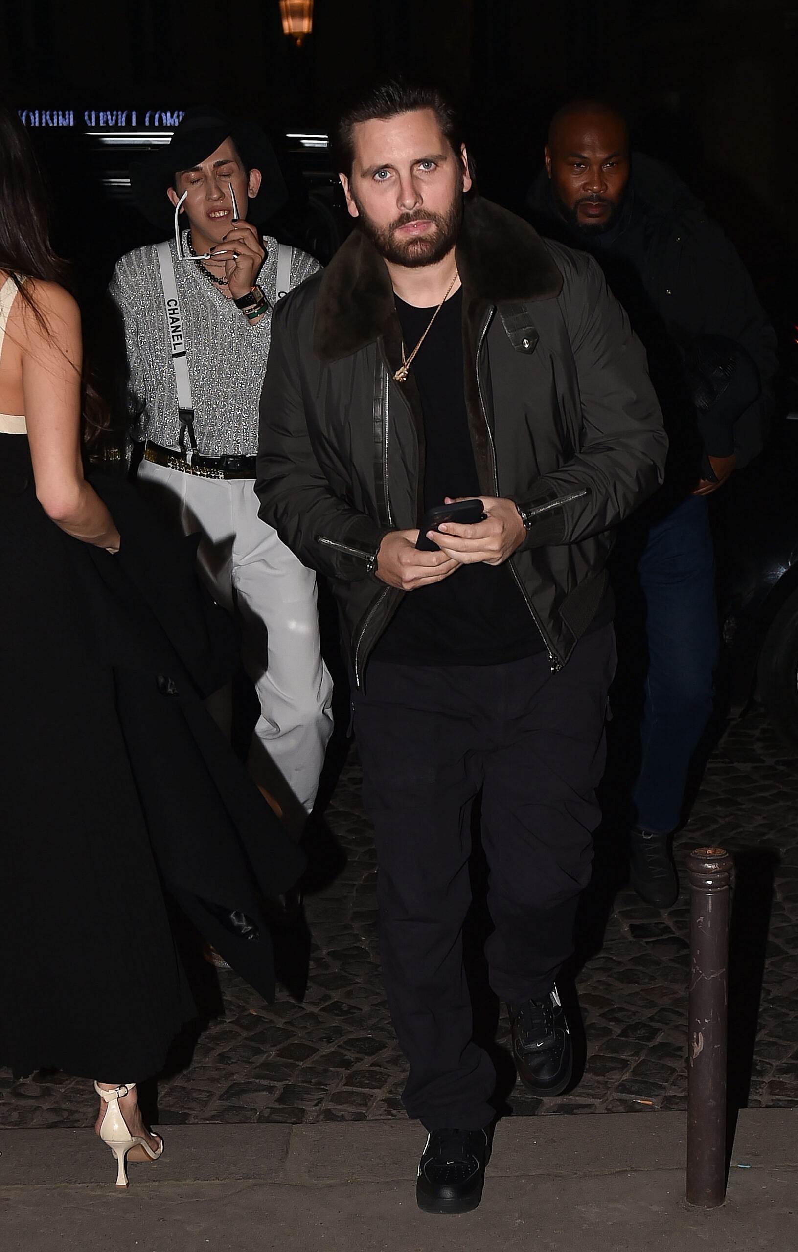 Scott Disick arrives at Boum Boum night club in Paris