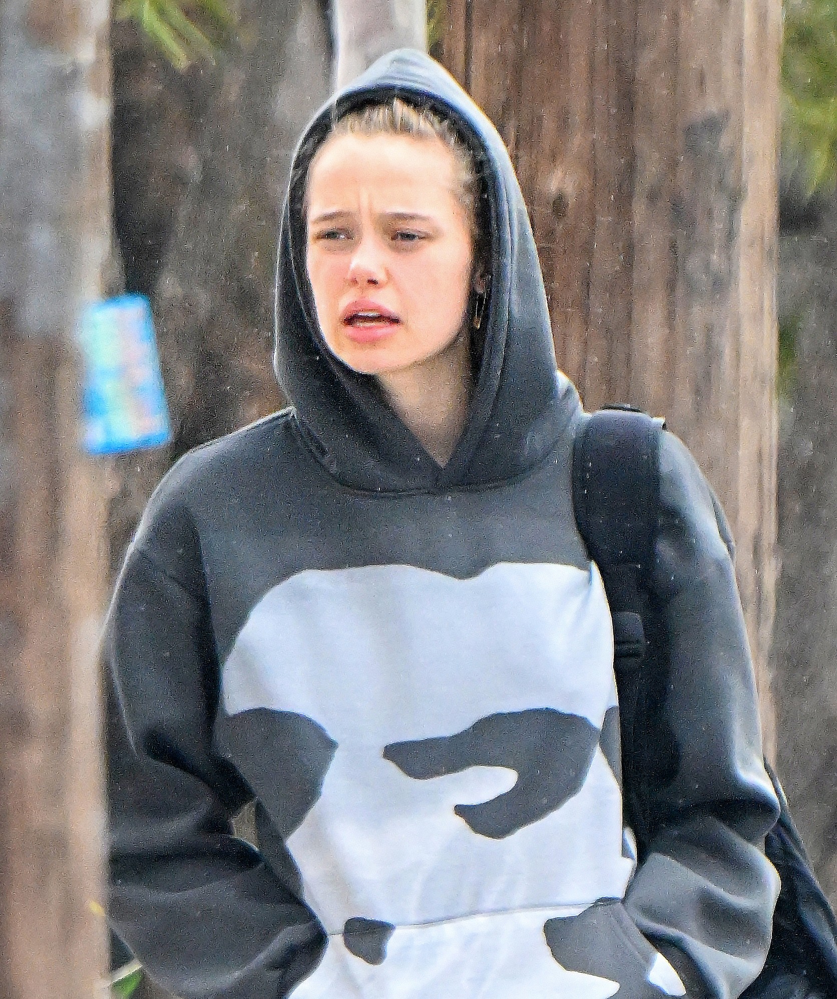 Shiloh Jolie wears one of her signature hoodies as she heads to dance class in studio city