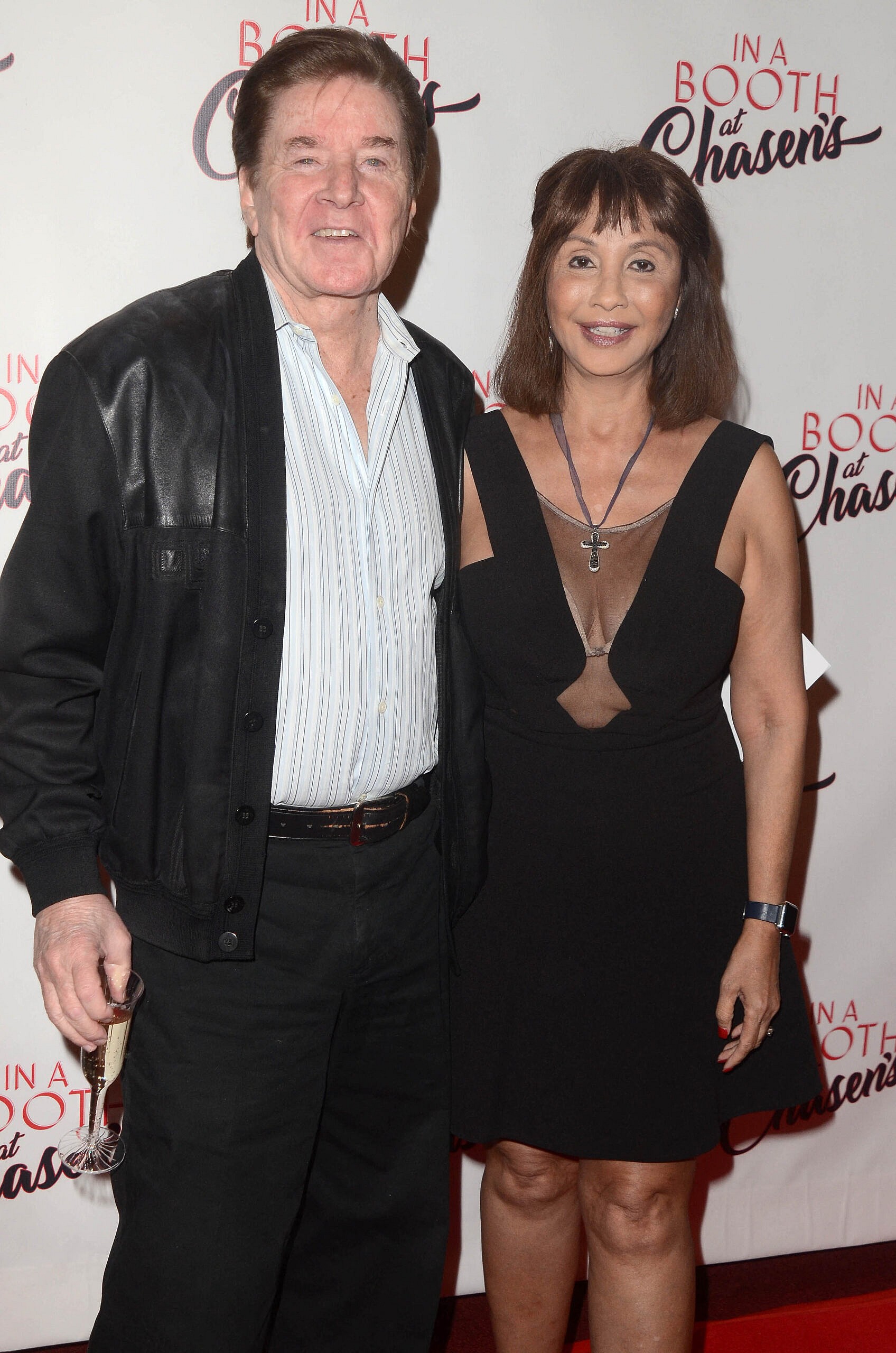 Bobby Sherman and wife at "In A Booth At Chasen's" Opening Night Red Carpet