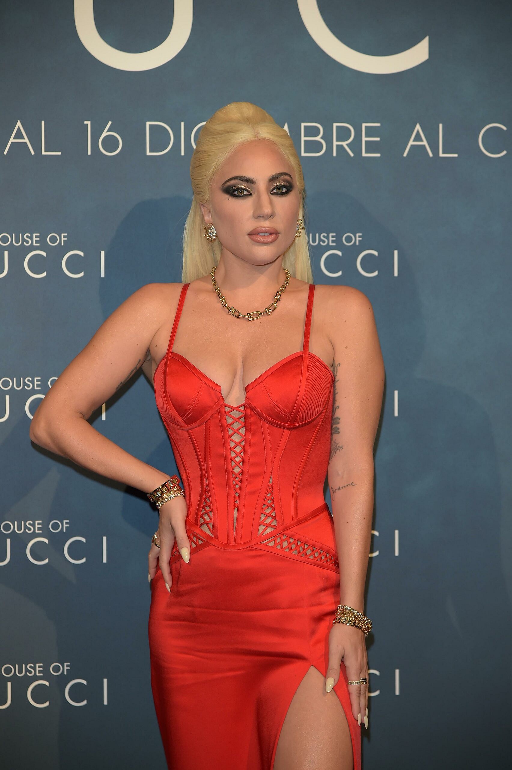 Lady Gaga attends the premeire of "House of Gucci" in Milan