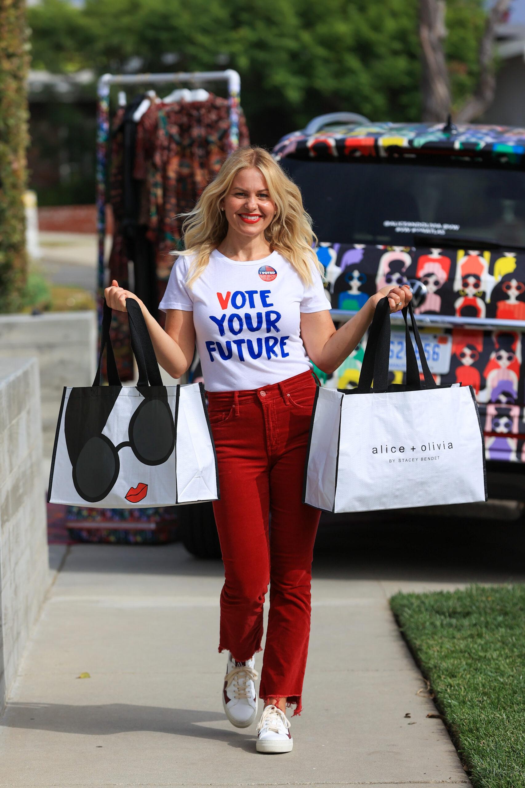 Candace Cameron Bure experiences the Alice Olivia by Stacey Bendet amp Volkswagen mobile gifting suite in Los Angeles