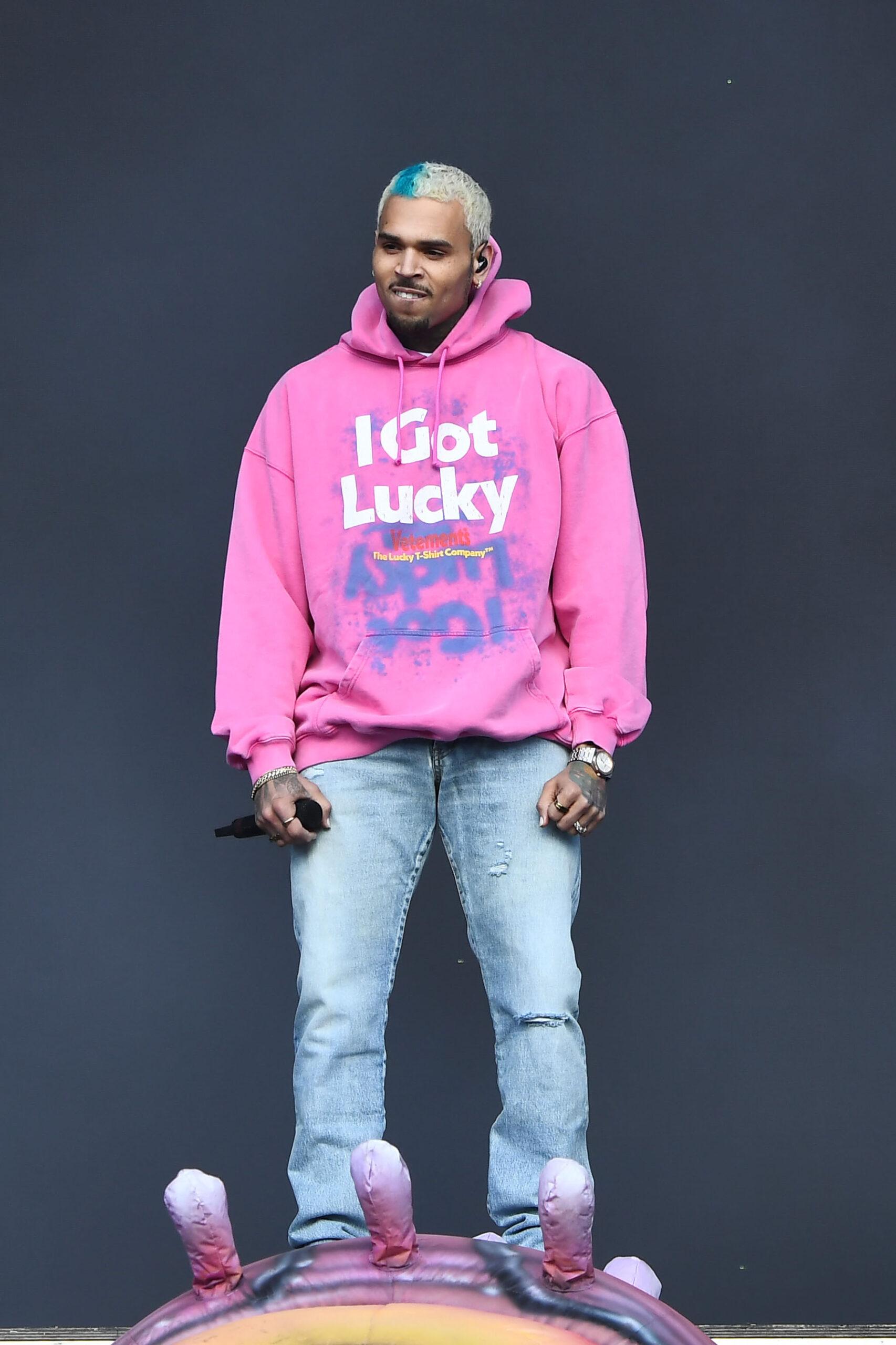 Chris Brown performing at Wireless Festival Crystal Palace Park London