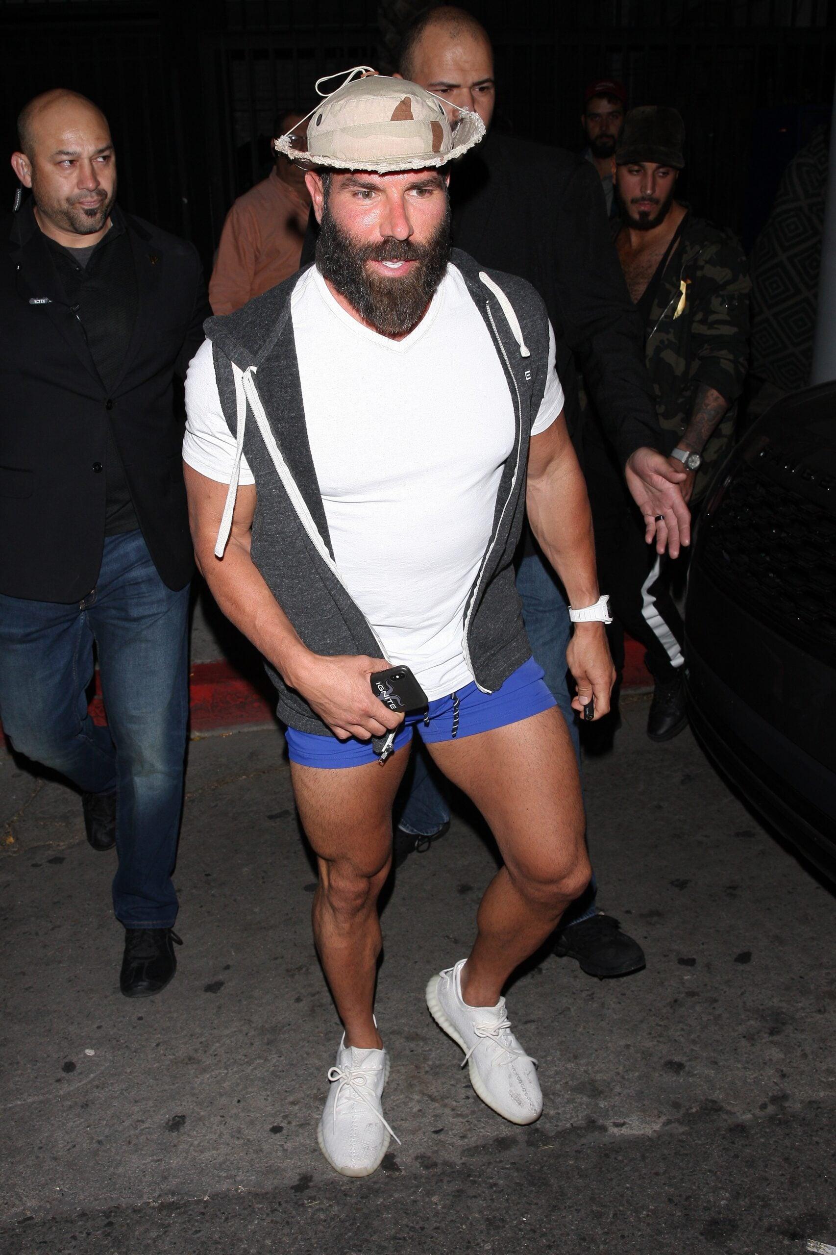 Dan Bilzerian is seen leaving Warwick night club with a few beautiful women