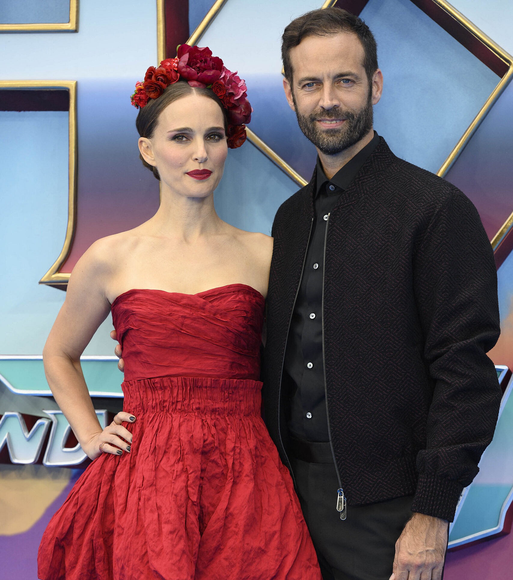 Natalie Portman and husband Benjamin Millepied attend the Marvel Studios Thor Love and Thunder UK Gala Screening, at the Odeon cinema, Leicester Square, London. 5th July 2022.