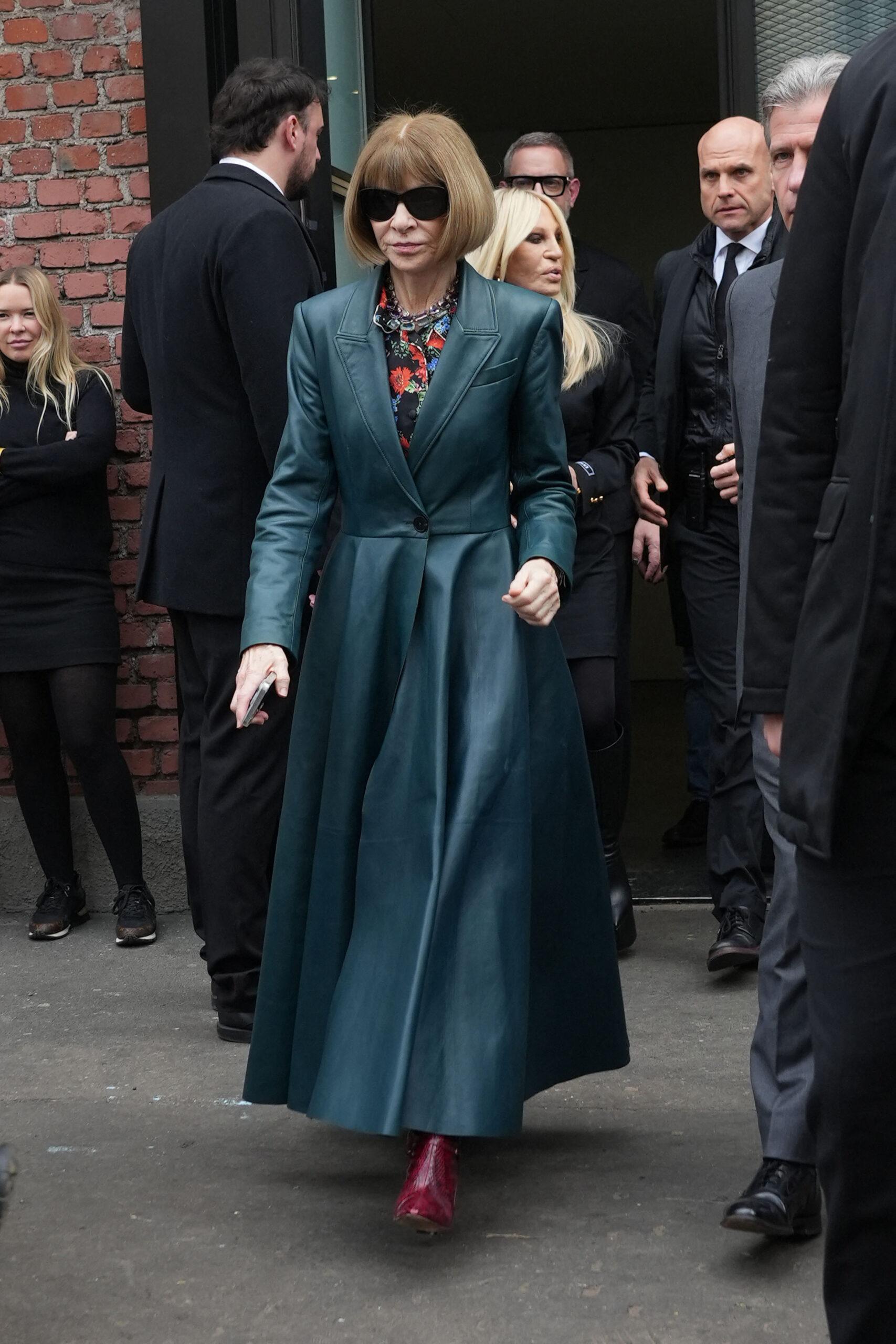 Vogue Editor Anna Wintour At Fendi Show at Milan Fashion Week
