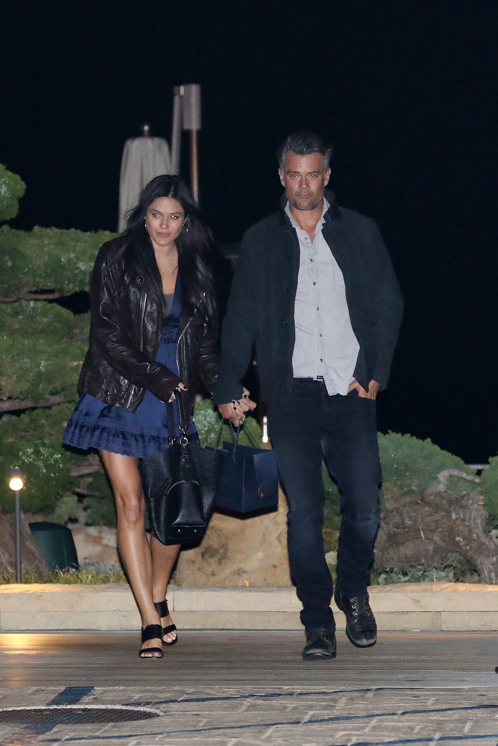 Josh Duhamel and Audra Mari walk hand in hand as they leave Nobu Malibu after having dinner