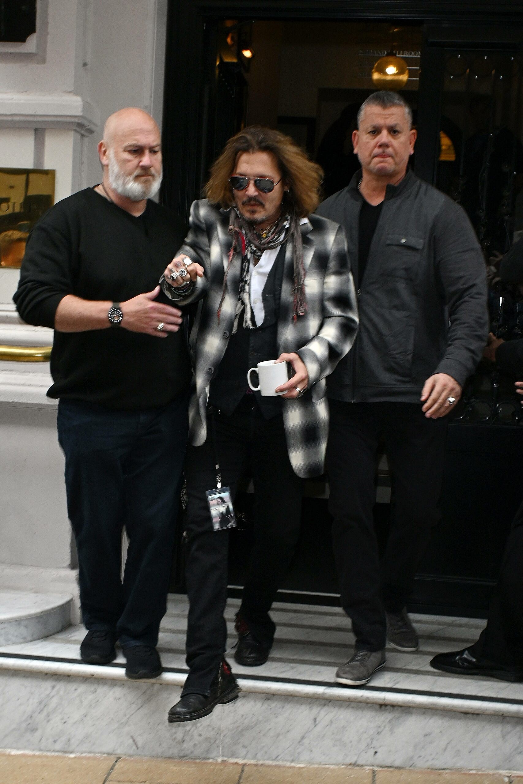 Johnny Depp seen leaving his hotel in Birmingham ahead of his gig tonight