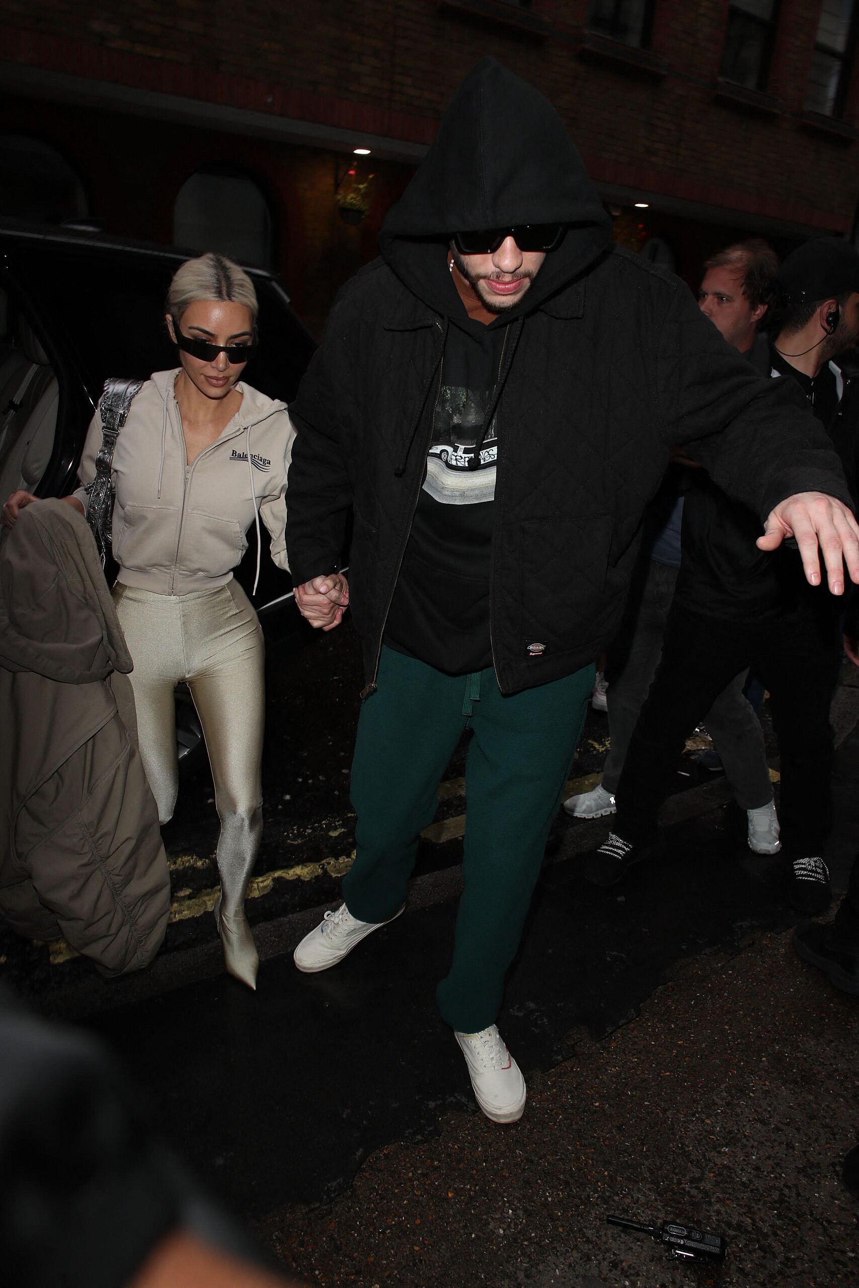 Kim Kardashian and Pete Davidson walking
