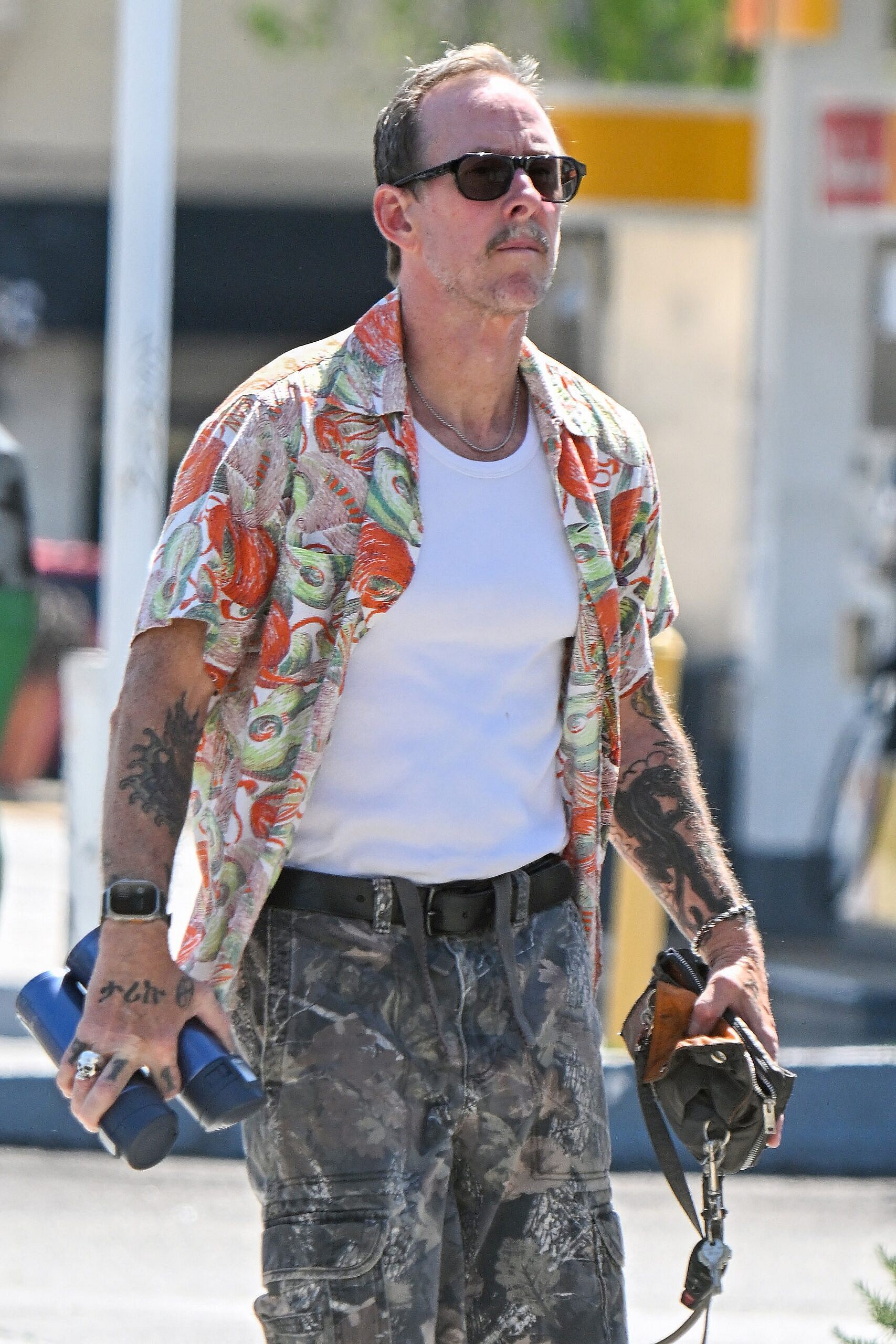 Scott Shriner is seen after his wife Jillian Lauren was released on $1m bond for attempted murder