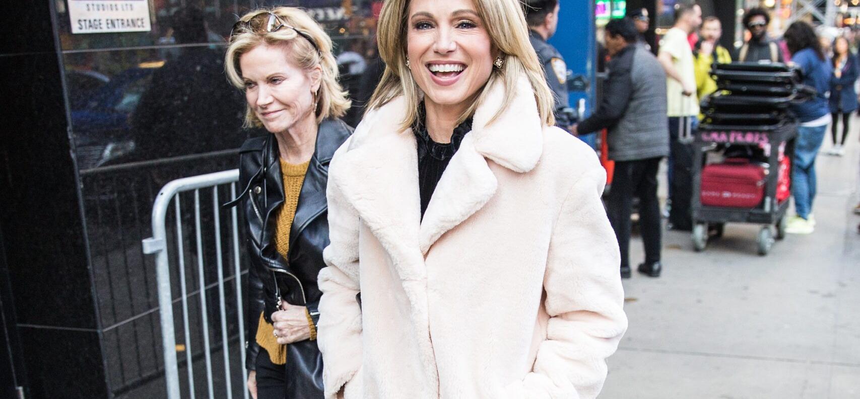 Amy Robach is seen leaving Good Morning America
