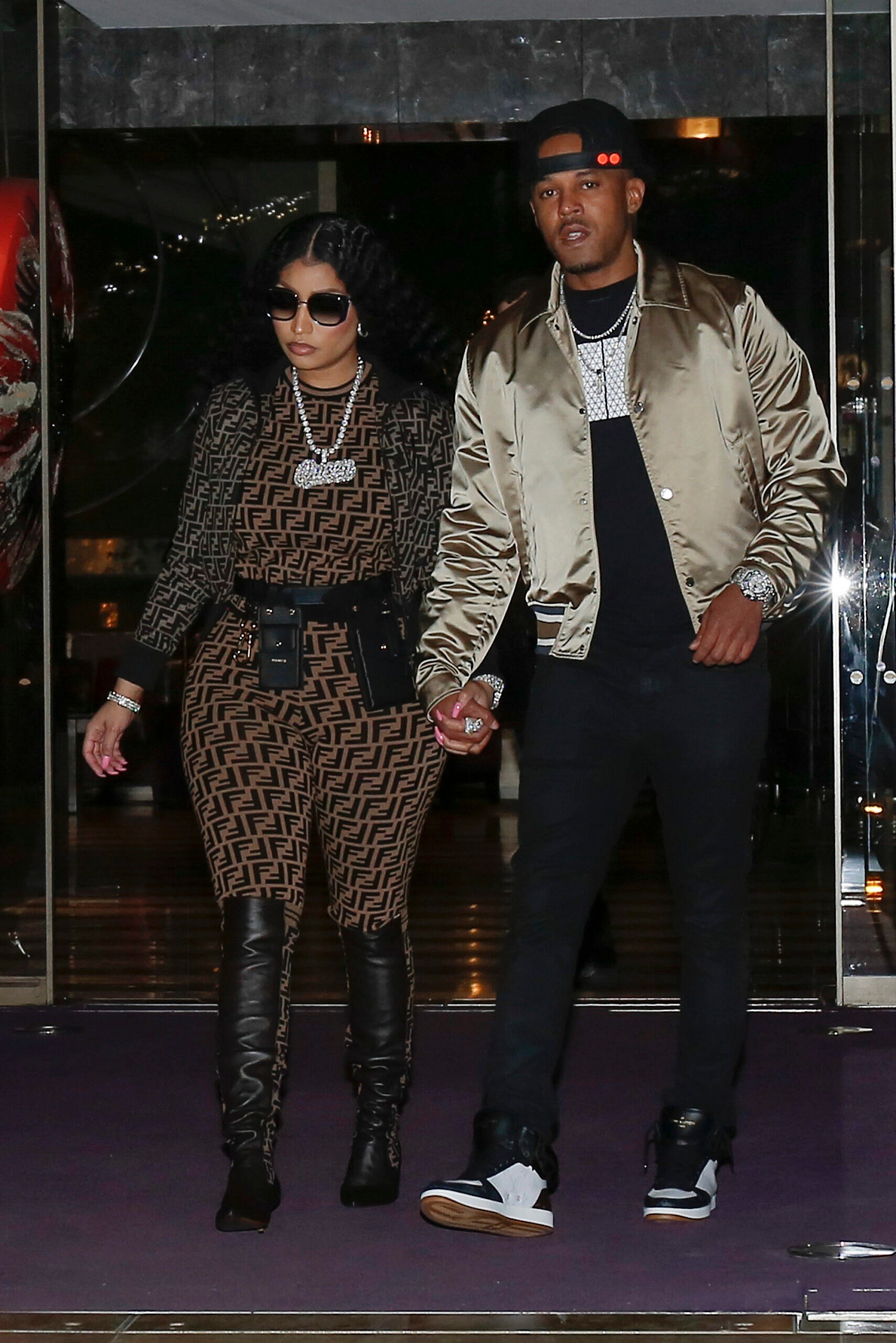 Nicki Minaj Kenneth Petty leaving their hotel in Paris