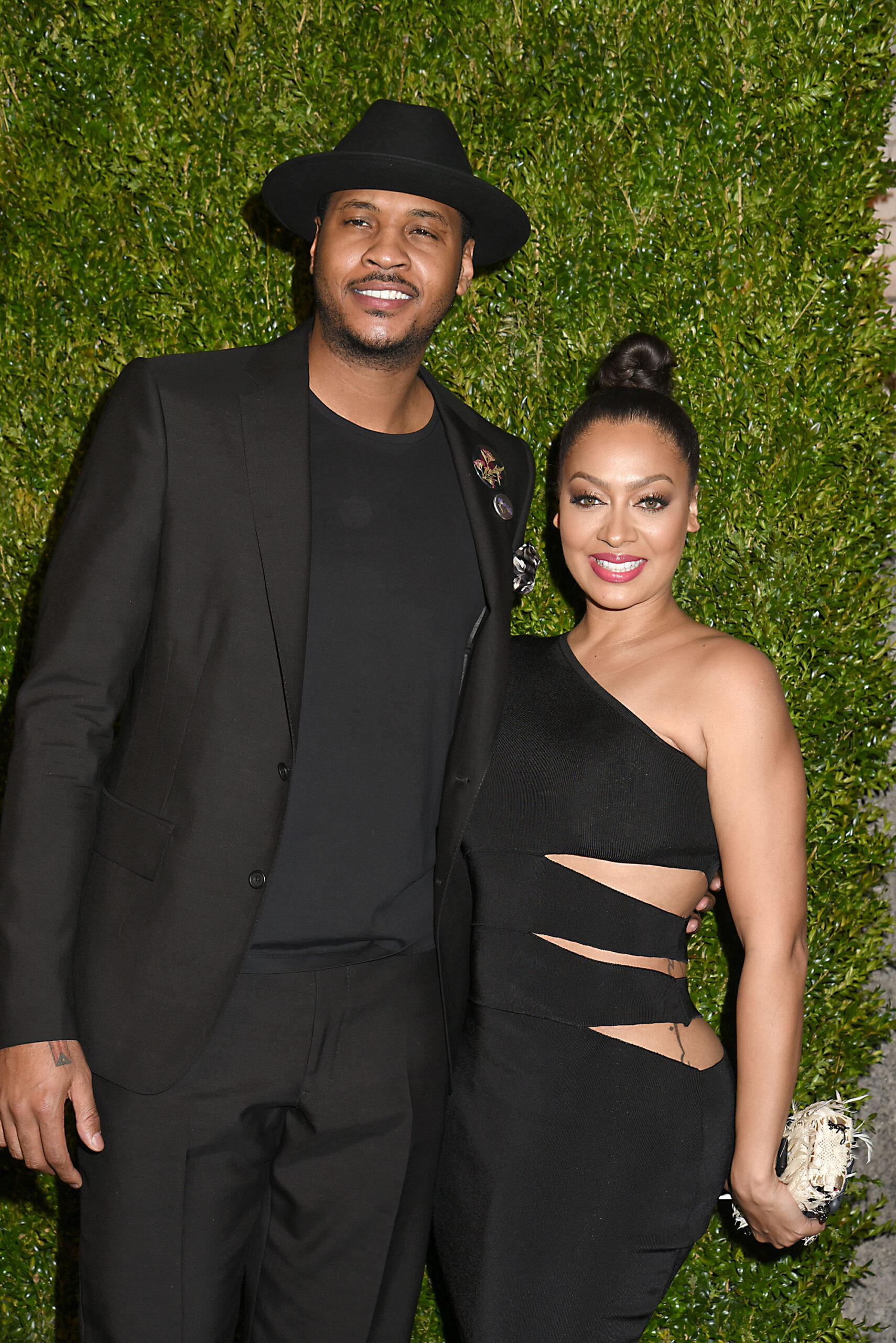 Carmelo Anthony and LaLa Anthony smiling