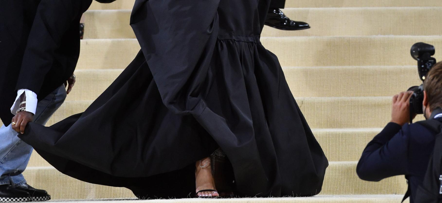 Rihanna at the 2021 Met Gala Celebrating In America: A Lexicon Of Fashion
